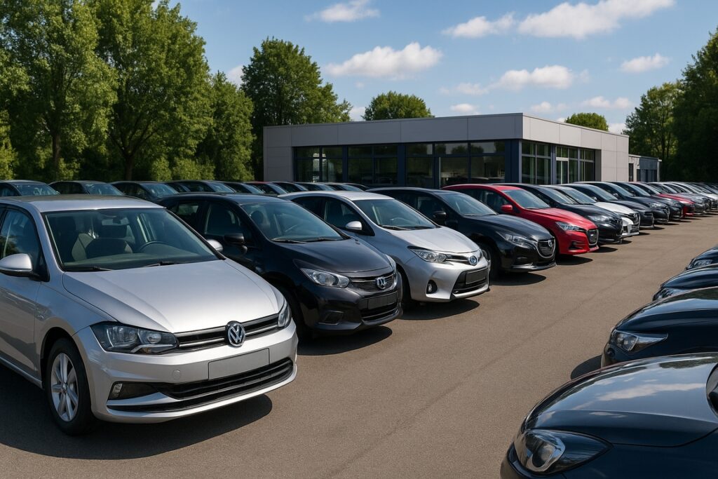 Gebrauchtwagen auf dem Platz